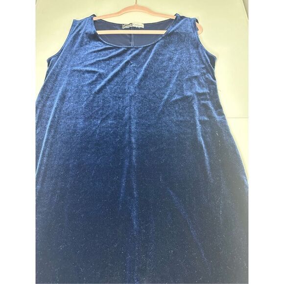 California Concepts Women’s Velour Sleeveless Maxi Dress Blue Size XL See Notes - Picture 6 of 15